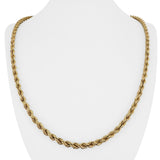 14k Yellow Gold 18.7g Hollow Vintage 5mm Rope Chain Necklace 24"