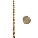 14k Yellow Gold 18.7g Hollow Vintage 5mm Rope Chain Necklace 24"