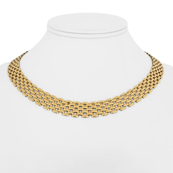 14k Yellow Gold 40g Heavy Ladies 11.5mm Panther Link Necklace Italy 17