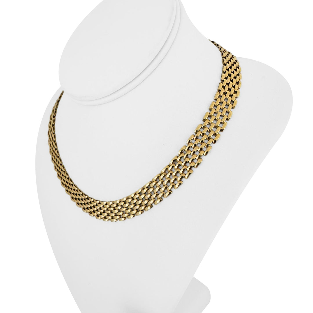 14k Yellow Gold 40g Heavy Ladies 11.5mm Panther Link Necklace Italy 17"