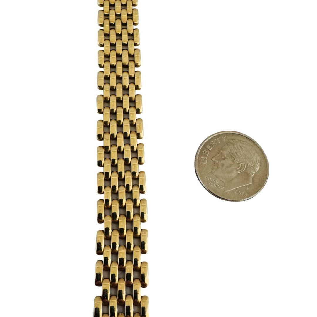 14k Yellow Gold 40g Heavy Ladies 11.5mm Panther Link Necklace Italy 17"