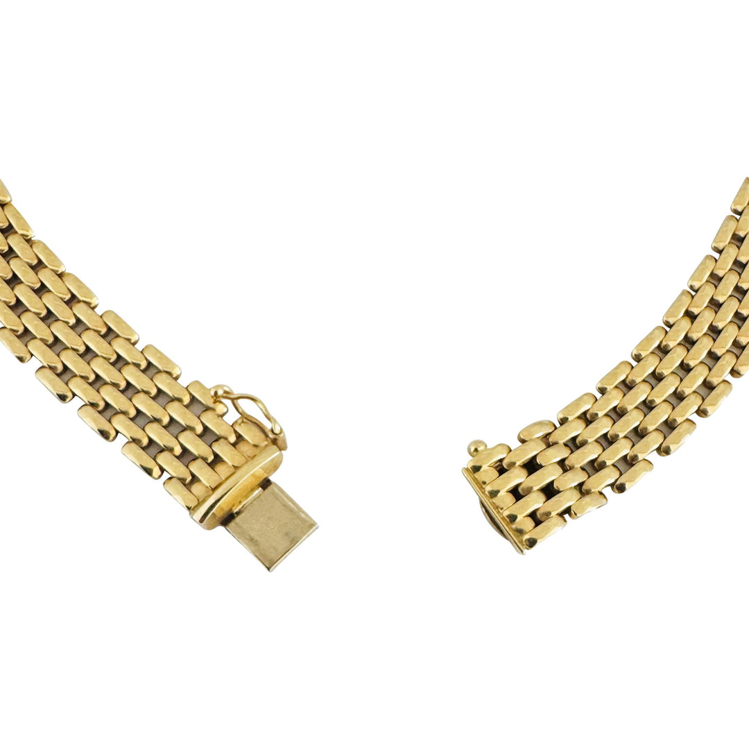 14k Yellow Gold 40g Heavy Ladies 11.5mm Panther Link Necklace Italy 17"