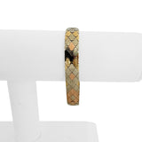 14k Yellow White and Rose Gold 23.4g Solid Vintage Scale Link Bracelet Italy 7"