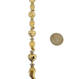 14k Yellow Gold 11.9g Ladies Fancy Heart and Tear Drop Bracelet 6.5"