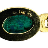 14k Yellow Gold and Chrysocolla 15.8g Ladies Link Bracelet 7"