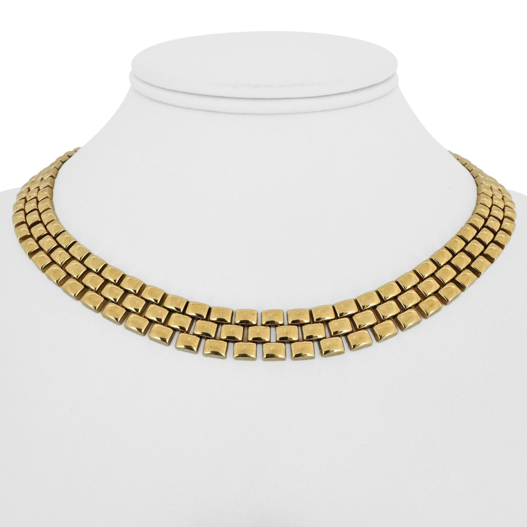 14k Yellow Gold 53.8g Heavy Polished 11mm Panther Link Necklace Italy 16"