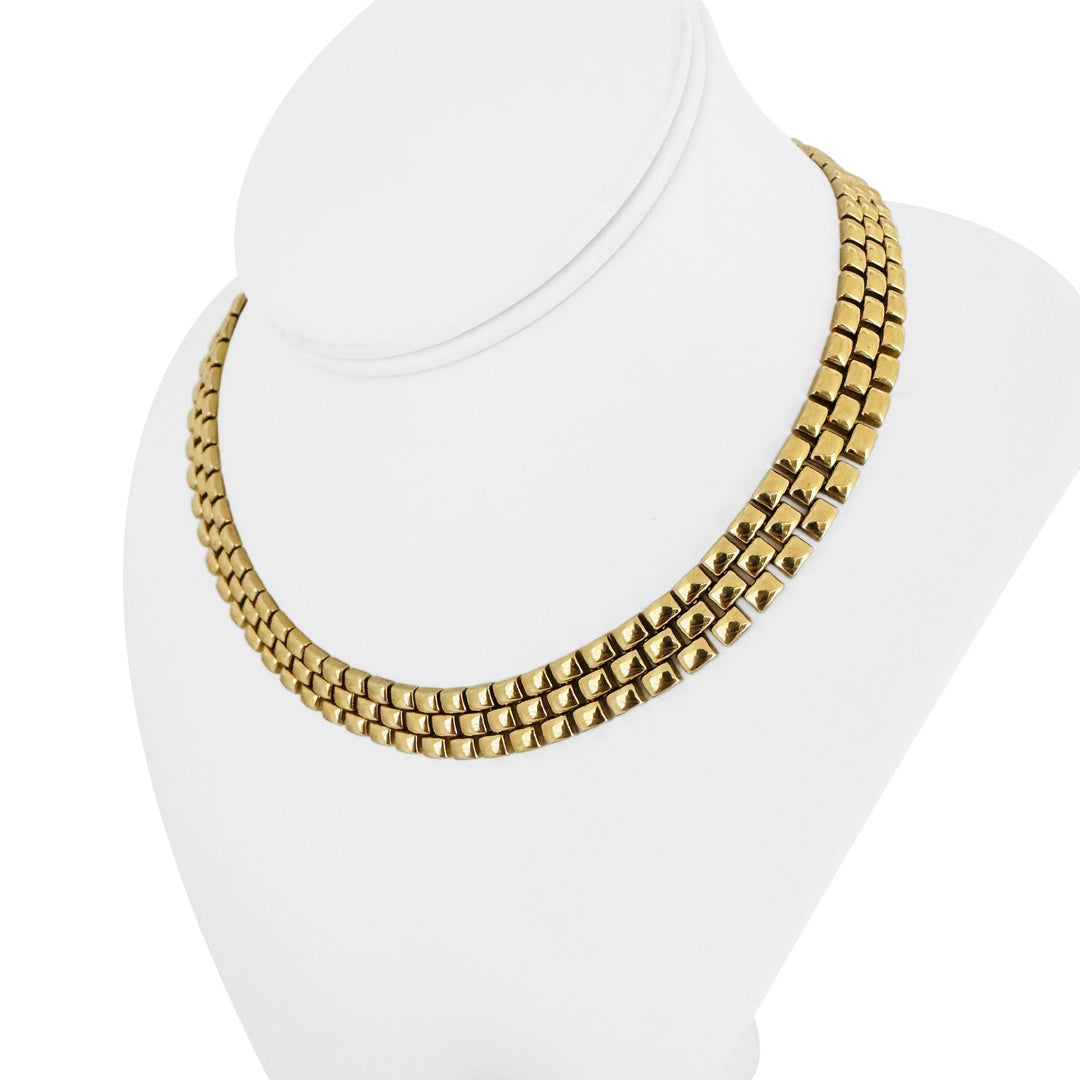 14k Yellow Gold 53.8g Heavy Polished 11mm Panther Link Necklace Italy 16"