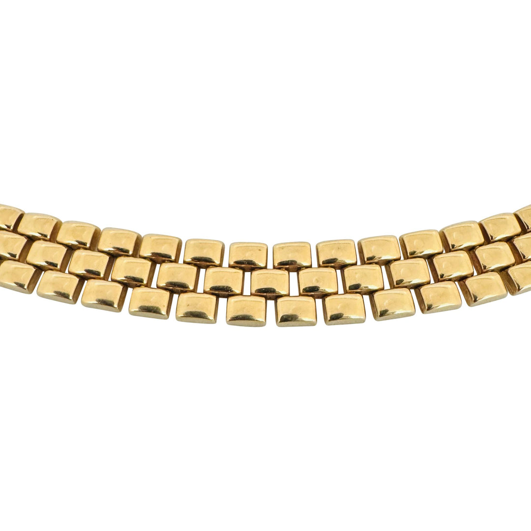 14k Yellow Gold 53.8g Heavy Polished 11mm Panther Link Necklace Italy 16"