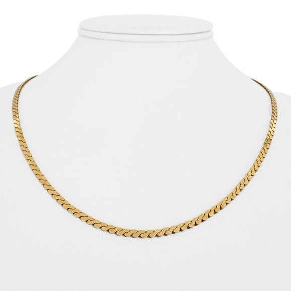 14k Yellow Gold 10.7g Solid 3mm Serpentine Link Chain Necklace 18