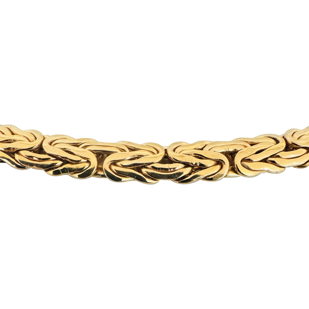 14k Yellow Gold 19.7g Ladies 7mm Byzantine Link Chain Necklace Italy 18"