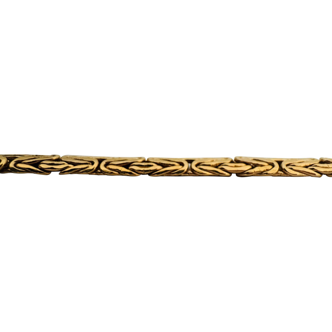 14k Yellow Gold 19.7g Ladies 7mm Byzantine Link Chain Necklace Italy 18"