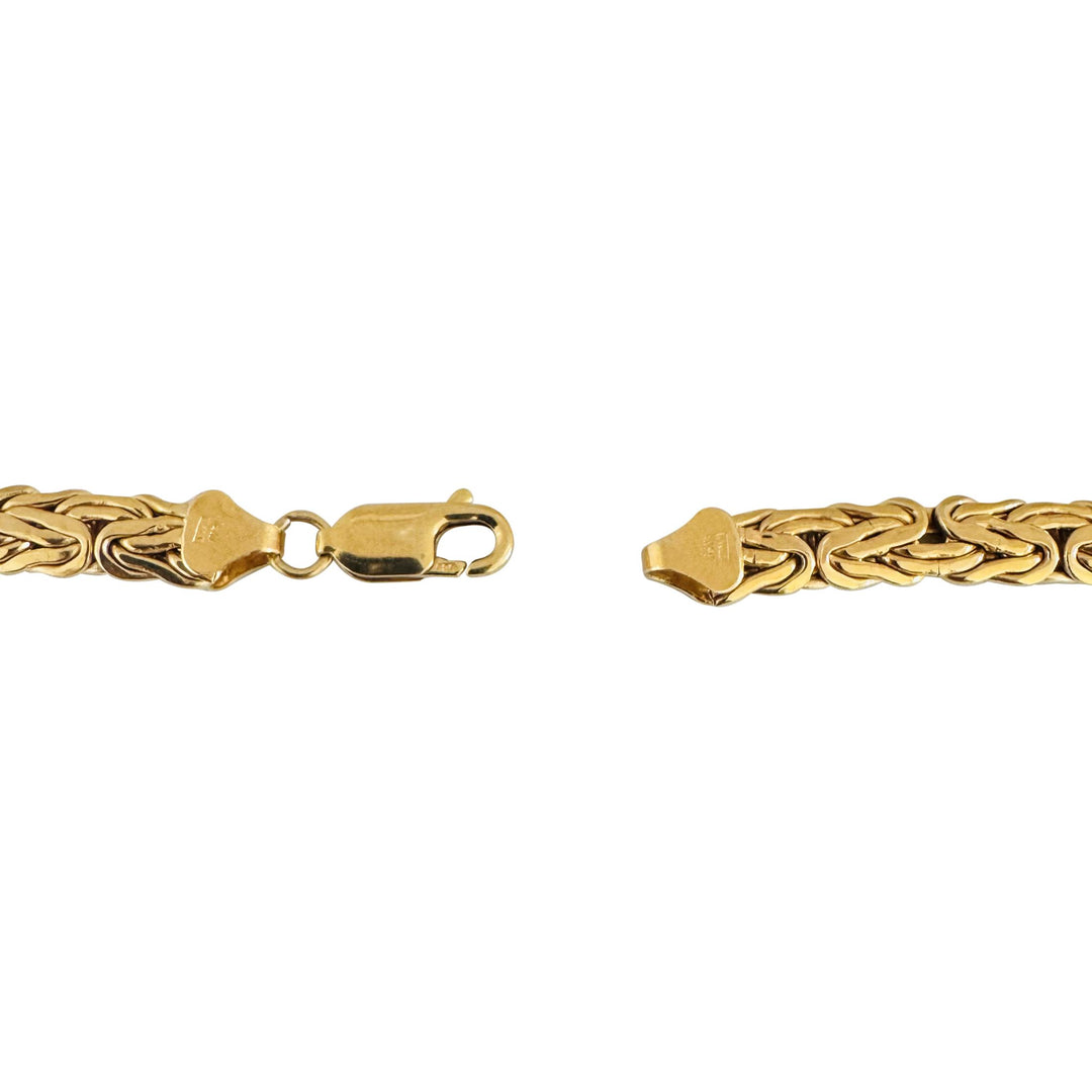 14k Yellow Gold 19.7g Ladies 7mm Byzantine Link Chain Necklace Italy 18"