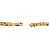 14k Yellow Gold 19.7g Ladies 7mm Byzantine Link Chain Necklace Italy 18"