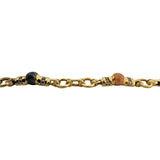 18k Yellow Gold Hardstone and 0.75cttw Diamond Fancy Link Bracelet 7"