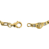 18k Yellow Gold Hardstone and 0.75cttw Diamond Fancy Link Bracelet 7"
