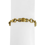 18k Yellow Gold Hardstone and 0.75cttw Diamond Fancy Link Bracelet 7"
