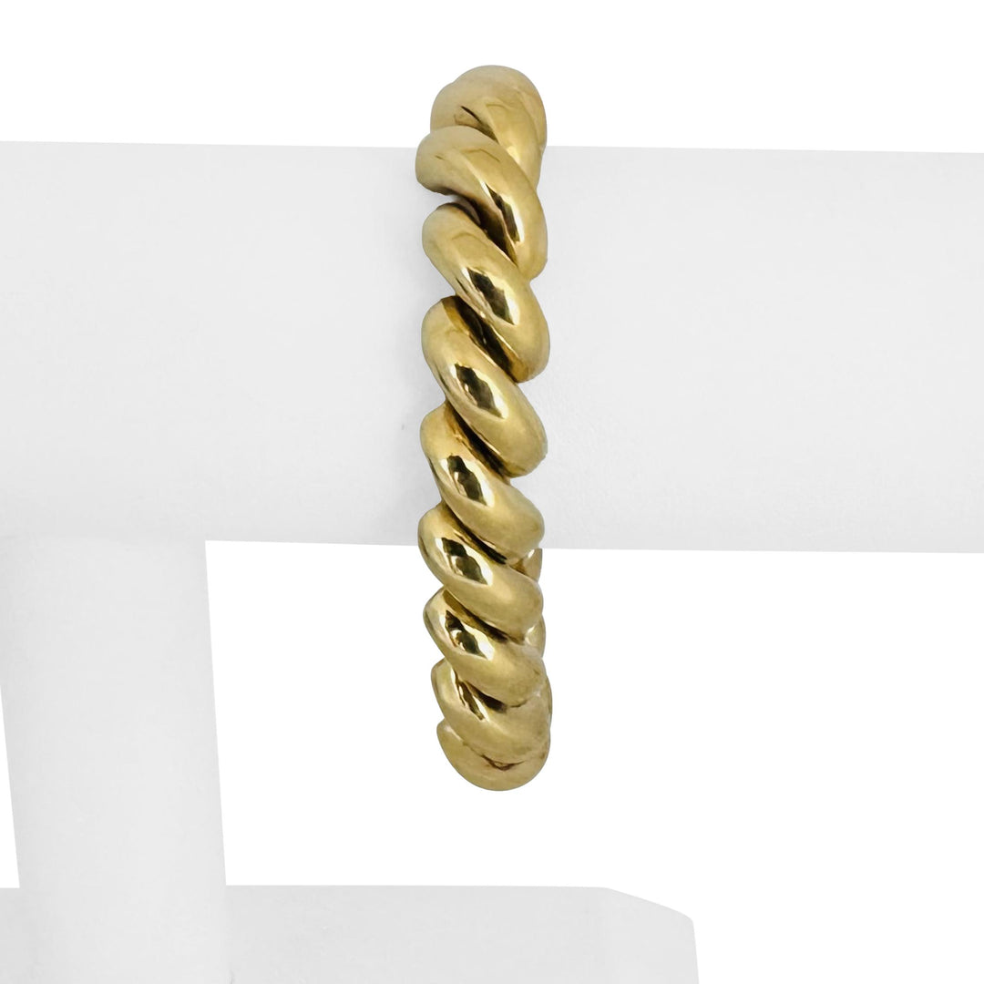 18k Yellow Gold 37.4g Heavy Thick 12mm San Marco Link Bracelet 7.5"