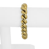 18k Yellow Gold 37.4g Heavy Thick 12mm San Marco Link Bracelet 7.5"