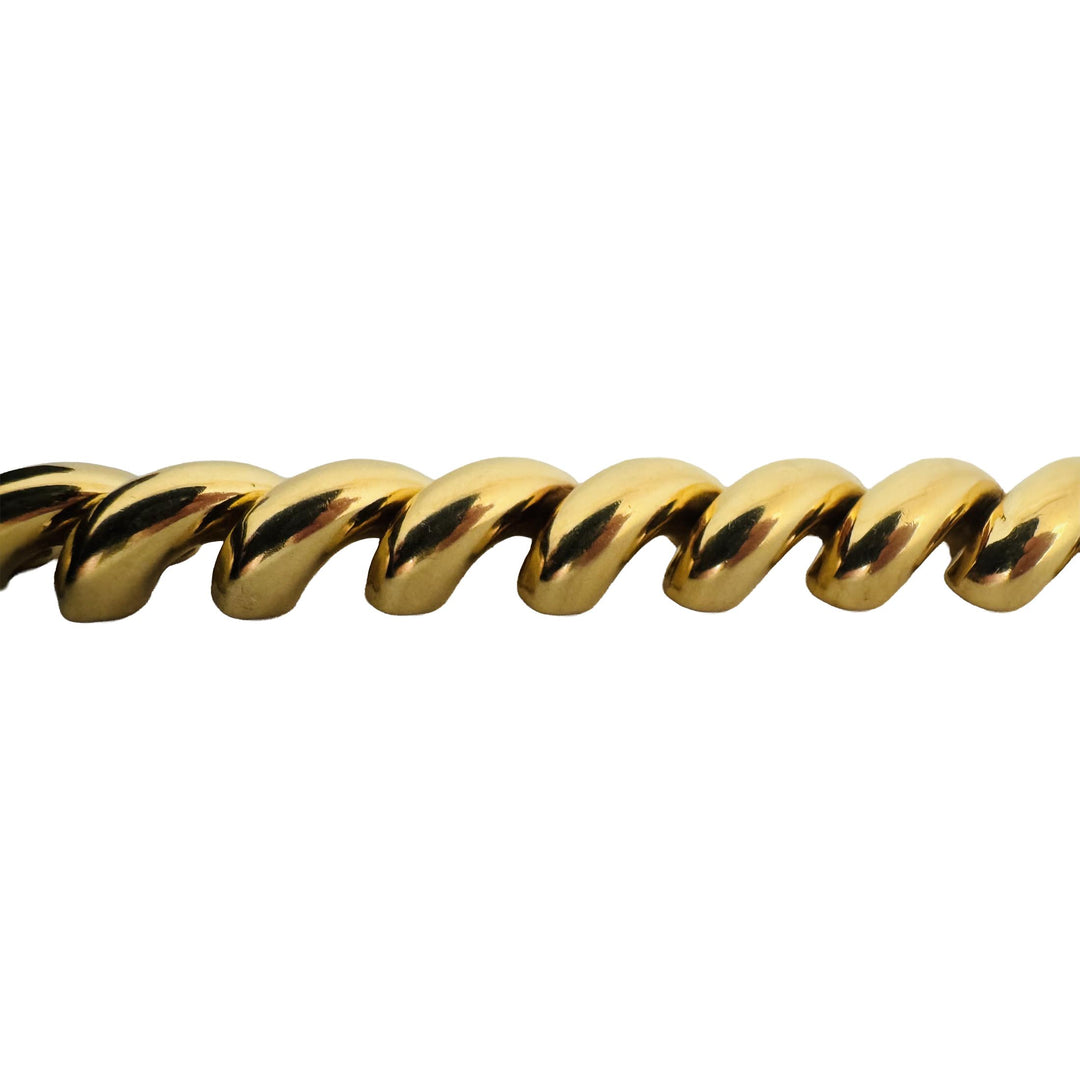 18k Yellow Gold 37.4g Heavy Thick 12mm San Marco Link Bracelet 7.5"