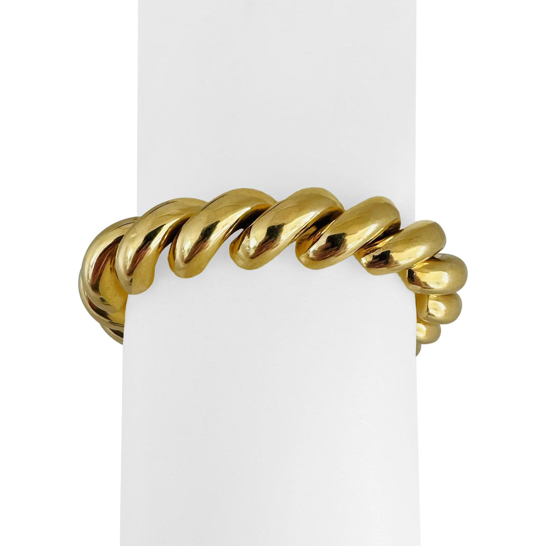 18k Yellow Gold 37.4g Heavy Thick 12mm San Marco Link Bracelet 7.5"