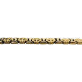18k Yellow and White Gold 12.3g Vintage 6mm Fancy Link Bracelet Italy 7.5"