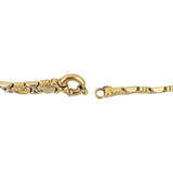 18k Yellow and White Gold 12.3g Vintage 6mm Fancy Link Bracelet Italy 7.5"