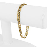 18k Yellow Gold 16.5g Solid Vintage 6mm Beaded Mariner Link Bracelet 7.25"