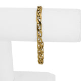 18k Yellow Gold 16.5g Solid Vintage 6mm Beaded Mariner Link Bracelet 7.25"