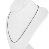 18k White Gold 9.8g Solid UnoAErre Vintage Box Link Chain Necklace Italy 20"