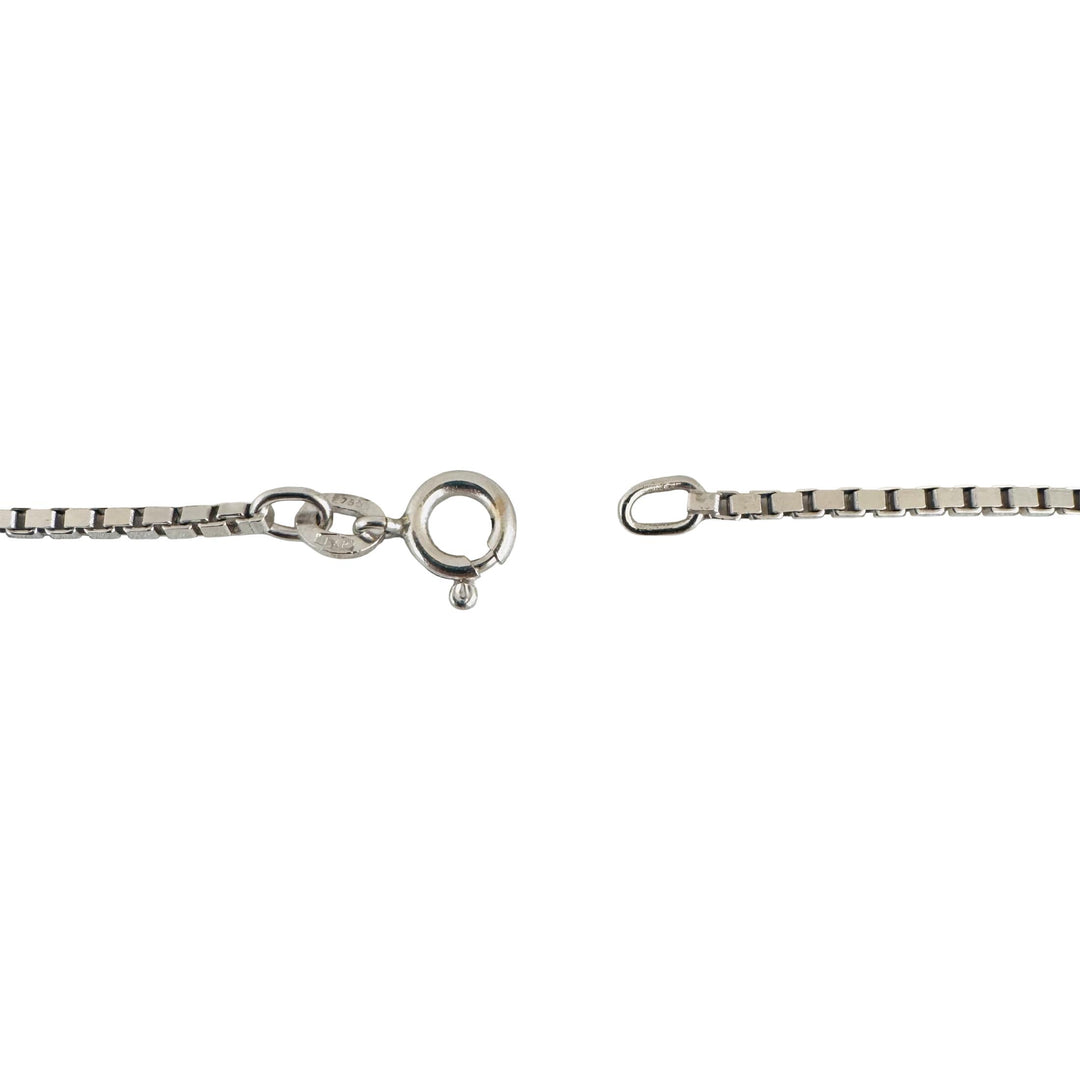 18k White Gold 9.8g Solid UnoAErre Vintage Box Link Chain Necklace Italy 20"