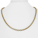18k Yellow Gold 7.6g Hollow Light 3.5mm Rolo Link Chain Necklace Italy 20"