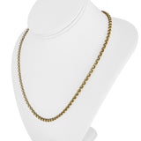 18k Yellow Gold 7.6g Hollow Light 3.5mm Rolo Link Chain Necklace Italy 20"
