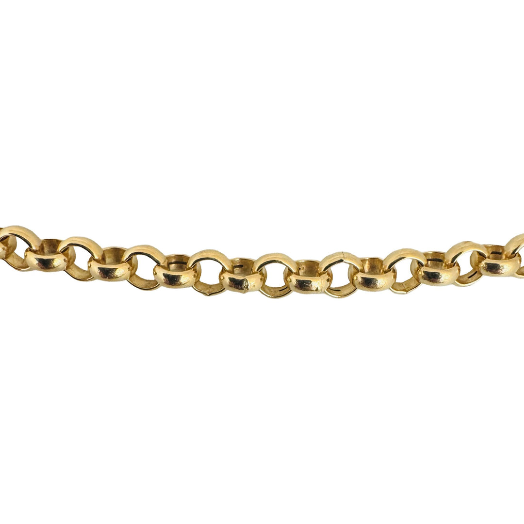 18k Yellow Gold 7.6g Hollow Light 3.5mm Rolo Link Chain Necklace Italy 20"