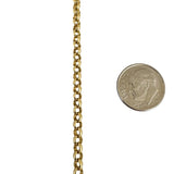 18k Yellow Gold 7.6g Hollow Light 3.5mm Rolo Link Chain Necklace Italy 20"