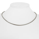 18k White Gold 7g Vintage UnoAErre Rounded Box Link Chain Necklace Italy 16"