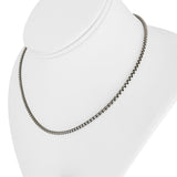18k White Gold 7g Vintage UnoAErre Rounded Box Link Chain Necklace Italy 16"