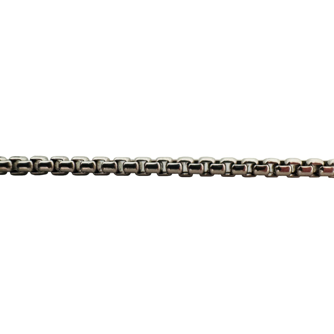 18k White Gold 7g Vintage UnoAErre Rounded Box Link Chain Necklace Italy 16"