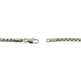 18k White Gold 7g Vintage UnoAErre Rounded Box Link Chain Necklace Italy 16"