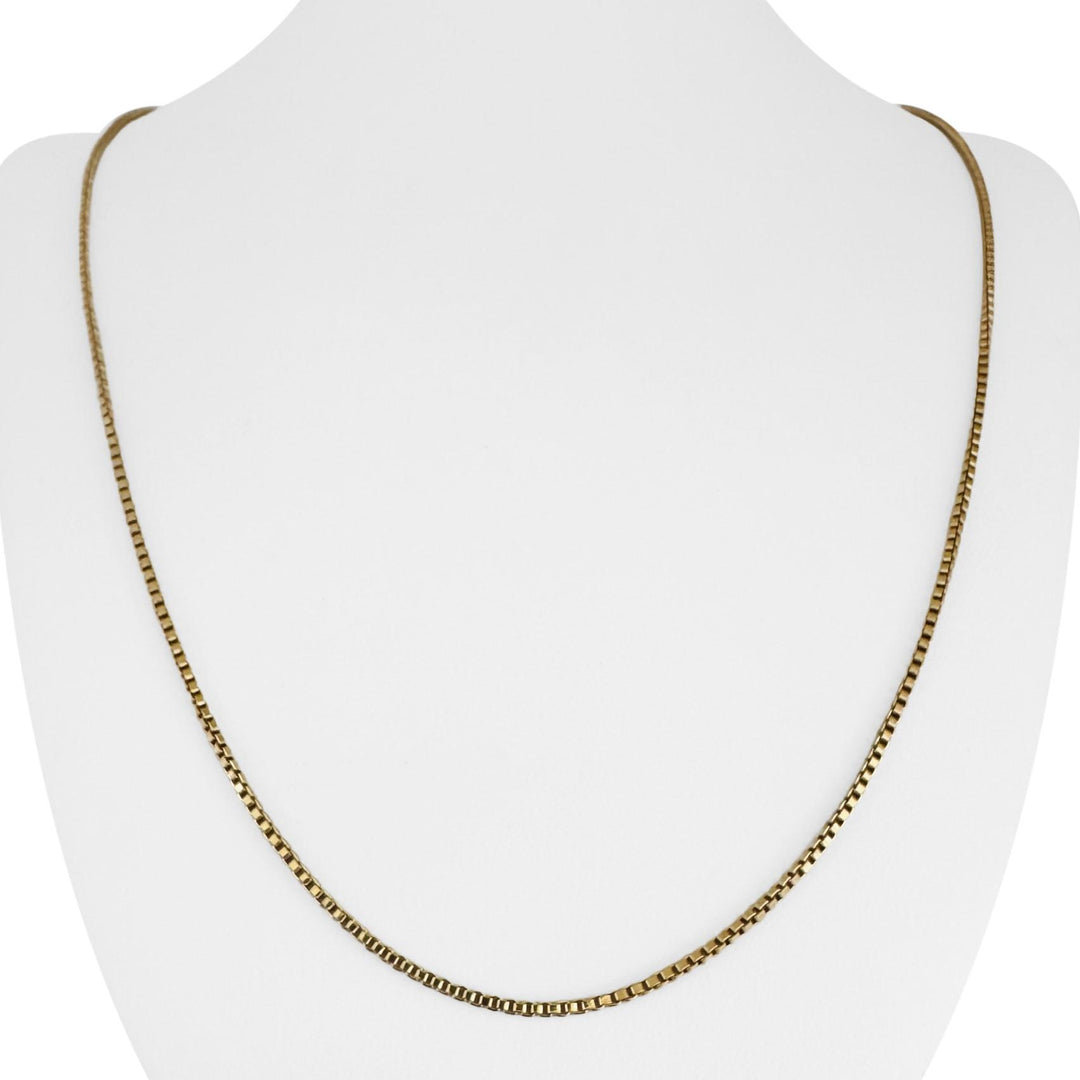 18k White Gold 10g Solid Vintage 1.5mm Box Link Chain Necklace Italy 24"