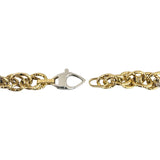 18k Yellow and White Gold 6.2g Vintage 7mm Fancy Link Bracelet Italy 7.5"