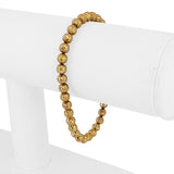 18k Yellow Gold 5.6g Ladies Vintage 5mm Diamond Cut Beaded Ball Bracelet 7"