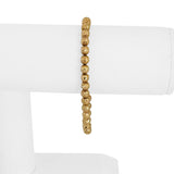 18k Yellow Gold 5.6g Ladies Vintage 5mm Diamond Cut Beaded Ball Bracelet 7"