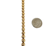 18k Yellow Gold 5.6g Ladies Vintage 5mm Diamond Cut Beaded Ball Bracelet 7"