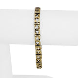 18k Yellow and White Gold 19.7g Vintage UnoAErre Fancy Link Bracelet Italy 7.5"