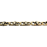 18k Yellow and White Gold 19.7g Vintage UnoAErre Fancy Link Bracelet Italy 7.5"