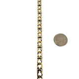 18k Yellow and White Gold 19.7g Vintage UnoAErre Fancy Link Bracelet Italy 7.5"