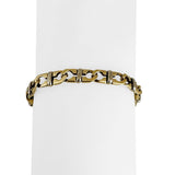 18k Yellow and White Gold 19.7g Vintage UnoAErre Fancy Link Bracelet Italy 7.5"