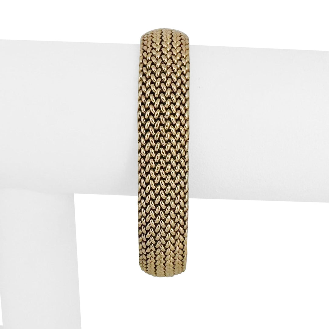 14k Yellow Gold 37g Heavy Solid Vintage 12.5mm Mesh Link Bracelet 7.25"