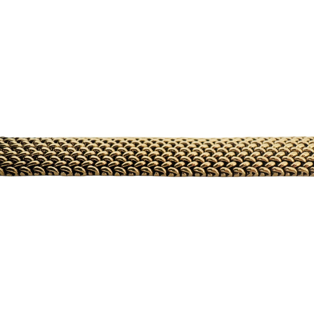 14k Yellow Gold 37g Heavy Solid Vintage 12.5mm Mesh Link Bracelet 7.25"