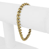 14k Yellow Gold 16.8g Ladies Polished 7mm San Marco Link Bracelet Italy 7.25"